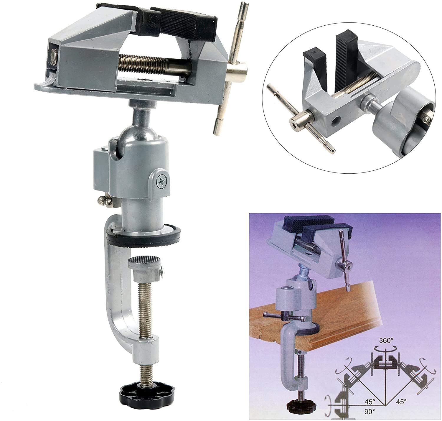 Amazon | マルチアングルバイス 軽量 卓上万力 アルミ製 DIY 固定 切断